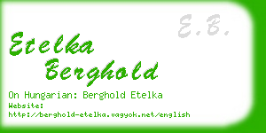 etelka berghold business card